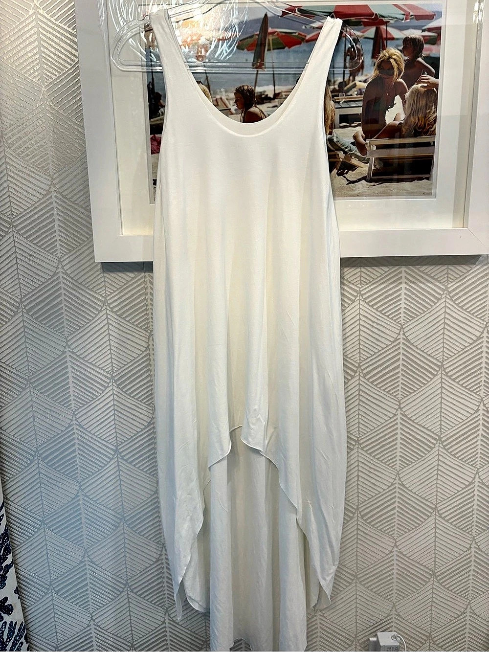 KOUrbela White Asymmetrical Maxi Dress Size Small Like New